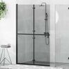 vidaXL Τοίχος ντους Walk-in Μαύρο και σκούρο διαφανές 120 x 190 cm
