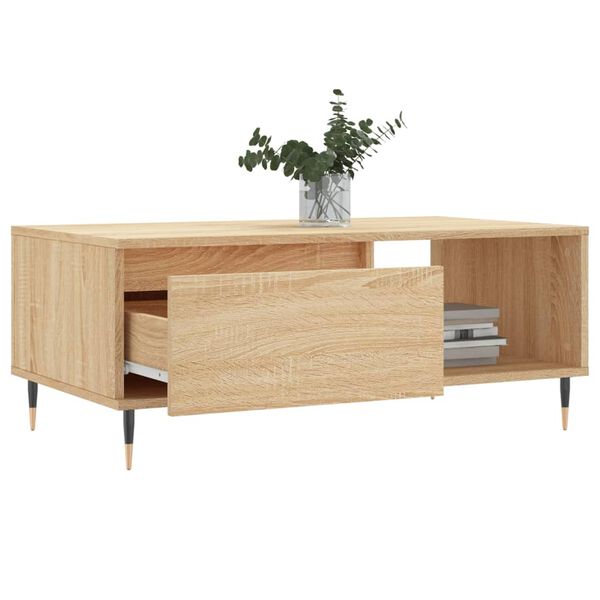 vidaXL Τραπεζάκι Σαλονιού Sonoma Δρυς 90x50x36,5 εκ. Επεξεργασμ. Ξύλο