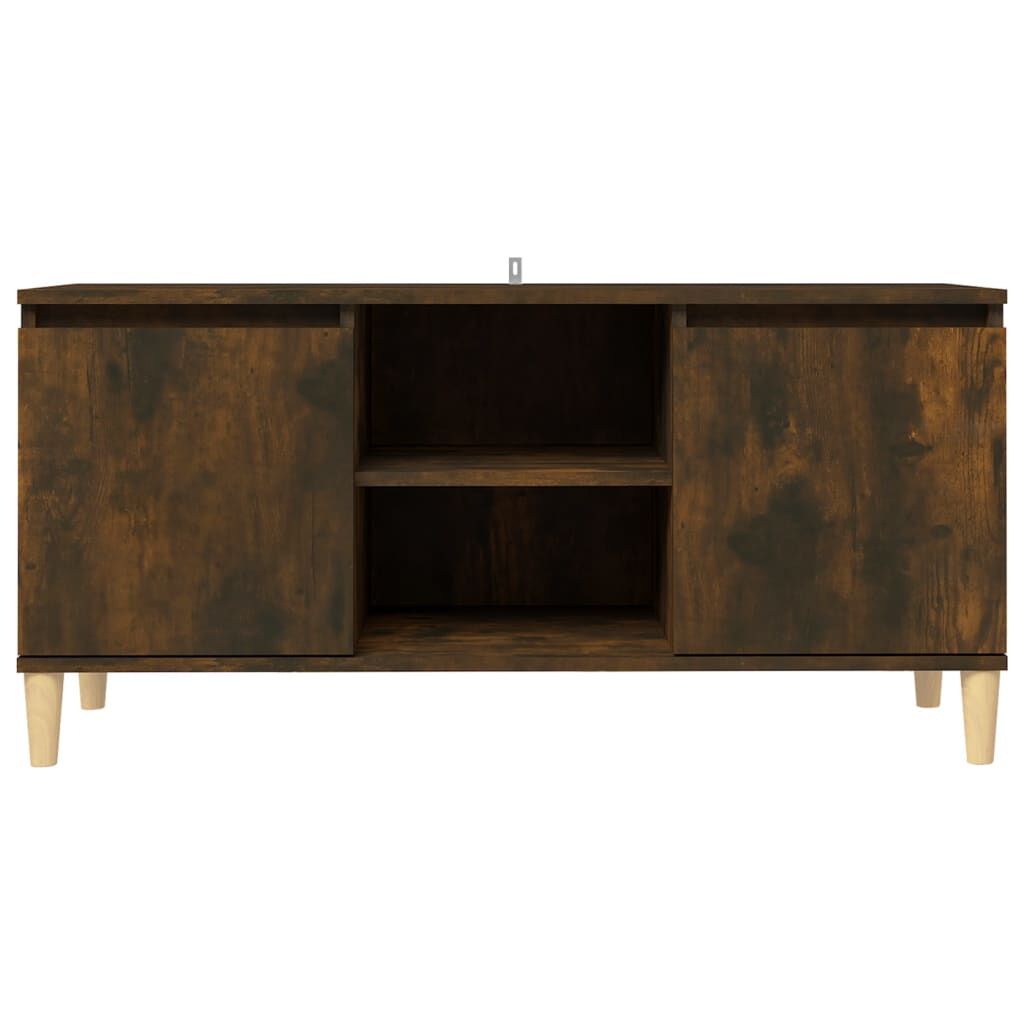 vidaXL Έπιπλο Τηλεόρασης Καπν. Δρυς 103,5x35x50 εκ. Μασίφ Ξύλινα Πόδια