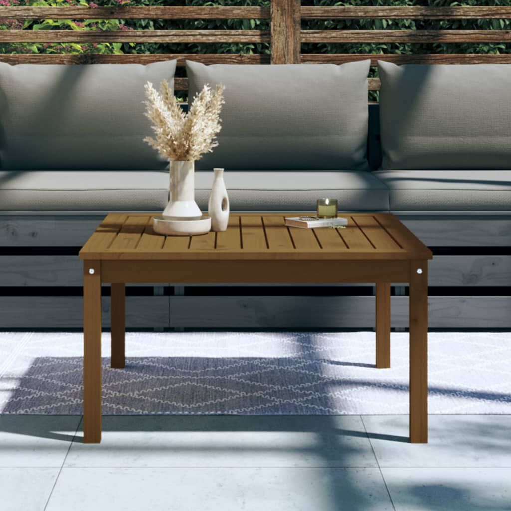 vidaXL Τραπέζι Κήπου Μελί 82,5x82,5x45 εκ. από Μασίφ Ξύλο Πεύκου