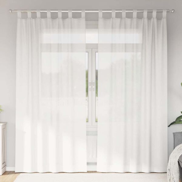 vidaXL Κουρτίνες Voile με βρόχους 2 τεμάχια Λευκό 140x245 cm