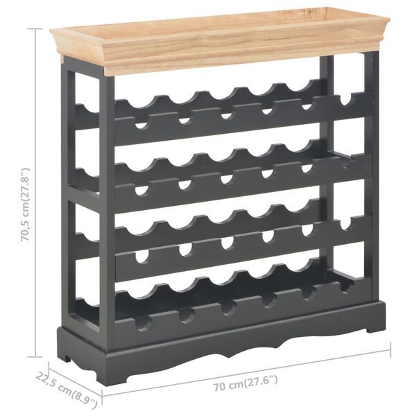 vidaXL Κάβα Κρασιών Μαύρη 70 x 22,5 x 70,5 εκ. από MDF