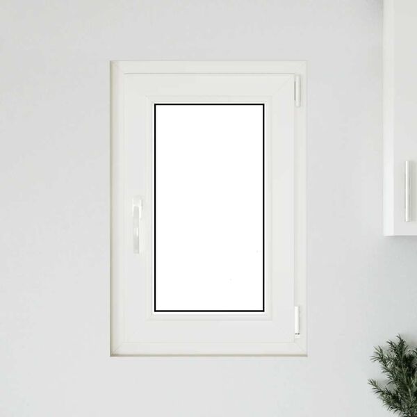 vidaXL Παράθυρο Υπογείου "RISOR" 50x75 εκ. Ανακλινόμενο & Περιστρεφόμενο DIN Δεξί Ανθρακί