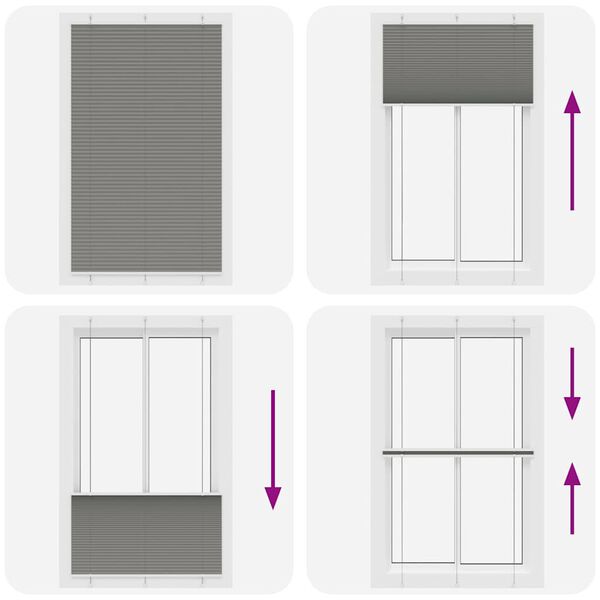 vidaXL Πλισέ περσίδα Ανθρακί 115x200 cm Πλάτος υφάσματος 114,4 cm