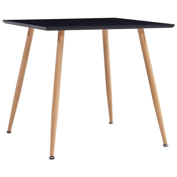 vidaXL Τραπεζαρία Μαύρη / Χρώμα Δρυός 80,5 x 80,5 x 73 εκ. από MDF