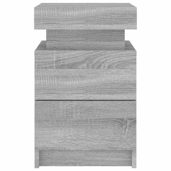 vidaXL Κομοδίνο με Φώτα LED Γκρι Sonoma 35 x 39 x 55 εκ.
