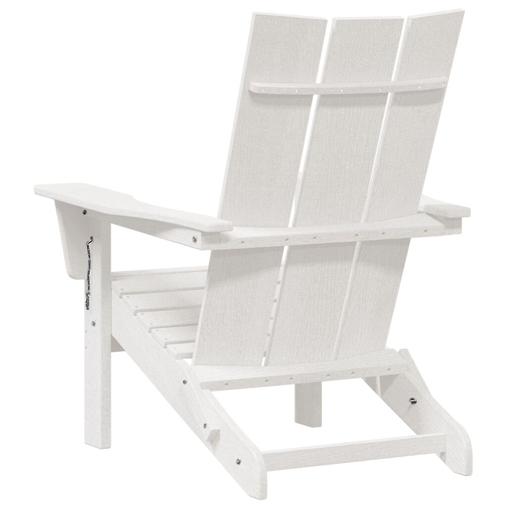 vidaXL Folding Adirondack Chair Λευκό 74.5x80.5x90 εκ. HDPE