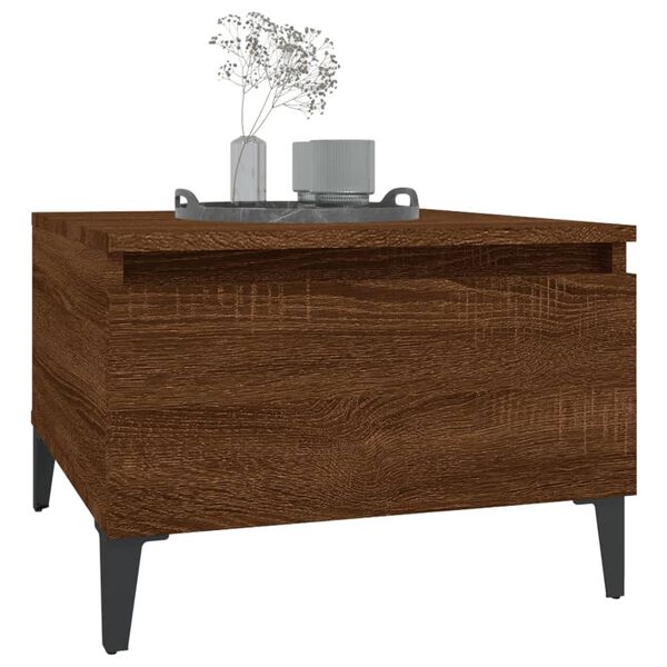 vidaXL Τραπέζι Βοηθητικό Καφέ Δρυς 50x46x35 εκ. Επεξεργασμένο Ξύλο