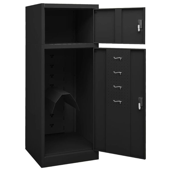 vidaXL Ντουλάπα για Σέλα Μαύρη 53 x 53 x 140 εκ. Ατσάλινη
