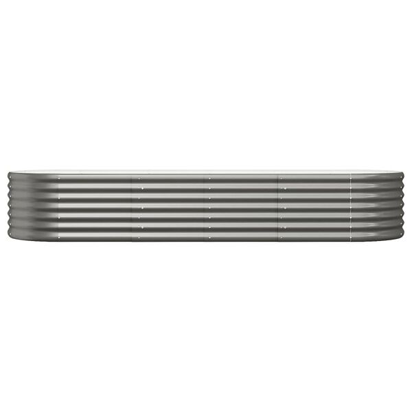 vidaXL Ζαρντινιέρα Γκρι 224x80x36 εκ Γαλβανισμένος χάλυβας