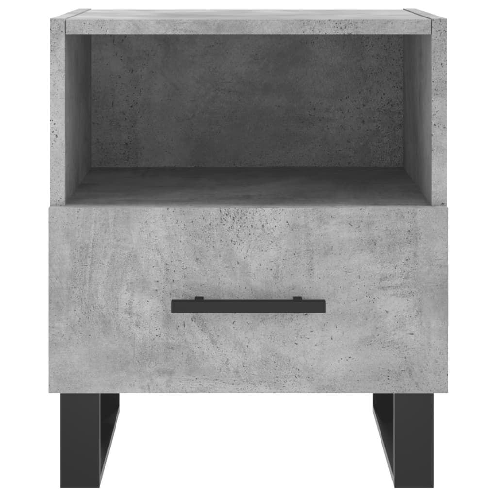 vidaXL Κομοδίνα 2 τεμ. Γκρι Σκυροδεμ. 40 x 35 x 47,5 εκ. Επεξεργ. Ξύλο