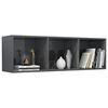 vidaXL Βιβλιοθήκη/Έπιπλο TV Γυαλιστερό Γκρι 36x30x114 εκ. Επεξ. Ξύλο