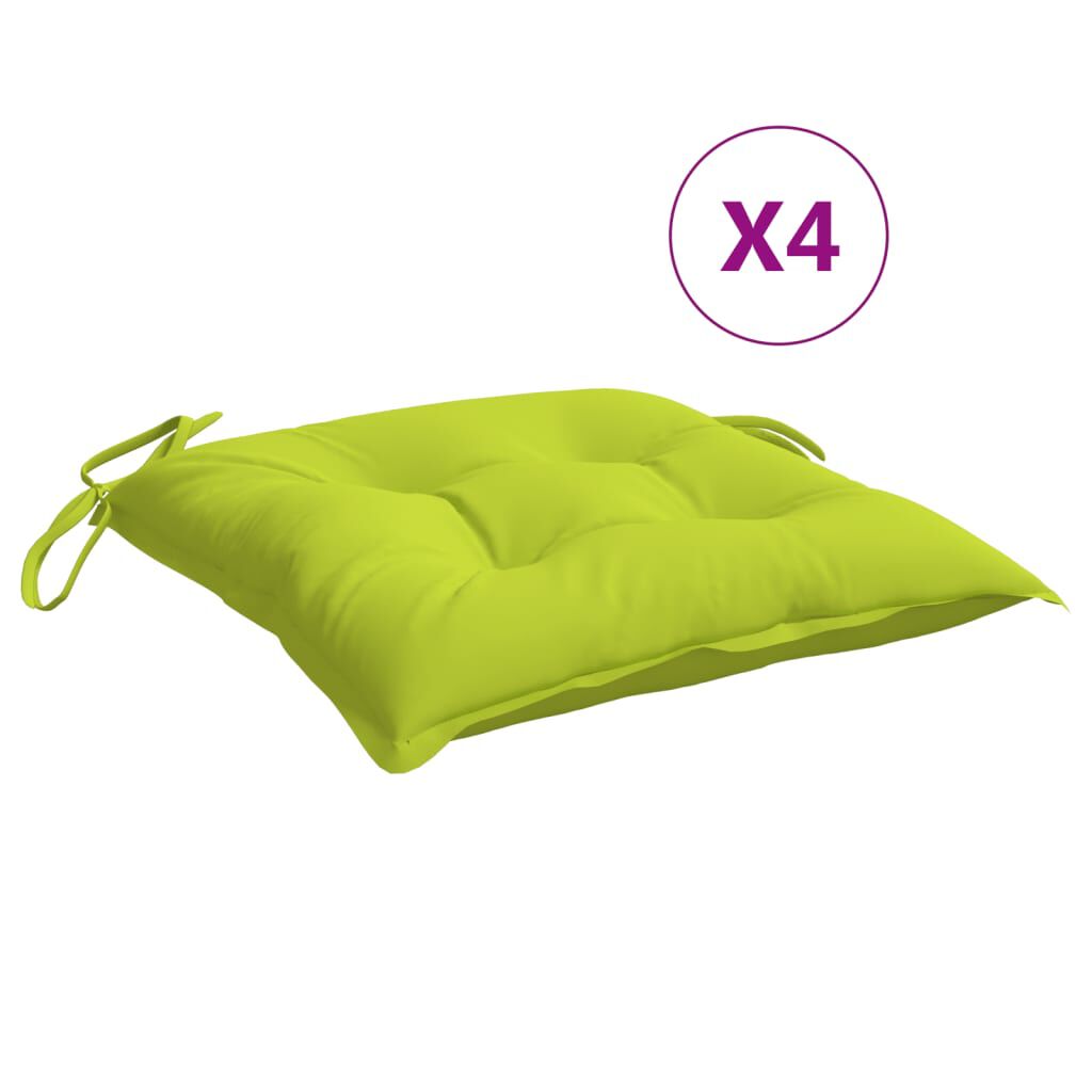 vidaXL Μαξιλάρια Καρέκλας 4 τεμ. Αν. Πράσινο 50 x 50 x 7εκ. Υφασμάτινα