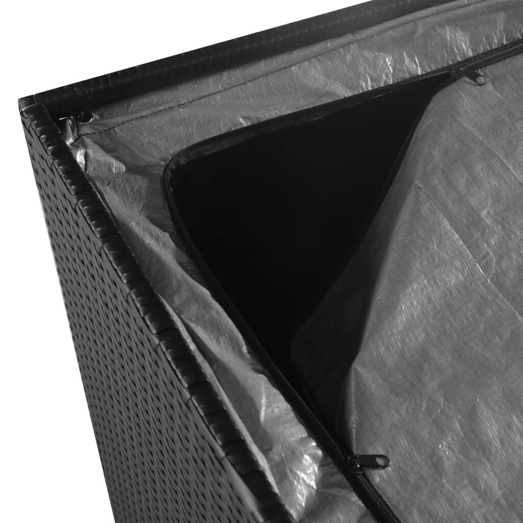 vidaXL Μπαούλο Εξωτερικού Χώρου Μαύρο 150x100x100 εκ. Συνθετικό Ρατάν