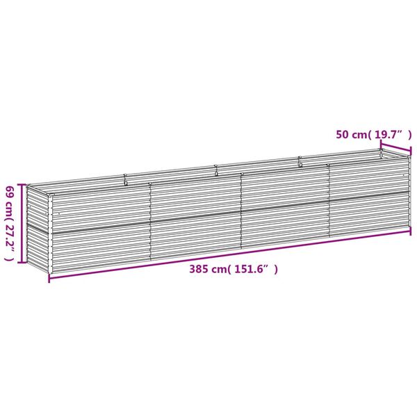 vidaXL Ζαρντινιέρα 385 x 50 x 69 εκ. από Ατσάλι Σκληρυθέν στον Αέρα