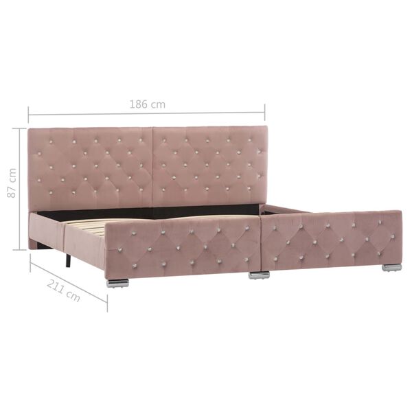 vidaXL Πλαίσιο Κρεβατιού Ροζ 180 x 200 εκ. Βελούδινο