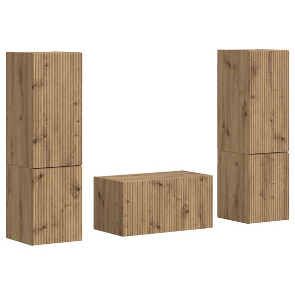 vidaXL &Sigma;&epsilon;&tau; &epsilon;&pi;ί&pi;&lambda;&omicron;&upsilon; &tau;&eta;&lambda;&epsilon;ό&rho;&alpha;&sigma;&eta;&sigmaf; 5 pcs Artisan Oak &Epsilon;&pi;&epsilon;&xi;&epsilon;&rho;&gamma;&alpha;&sigma;&mu;έ&nu;&omicron; &xi;ύ&lambda;&omicron;