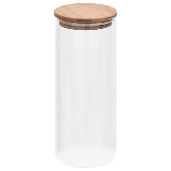 vidaXL Βάζα 6 τεμ. 1000 ml Γυάλινα με Καπάκι από Μπαμπού