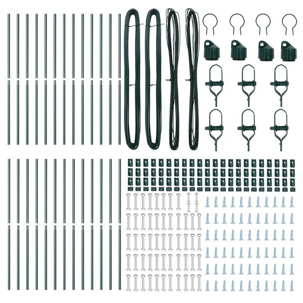 vidaXL Στύλος Περιφράξεων 26 pcs Πράσινο 3.2 x 3.2 x 190 εκ Ατσάλι
