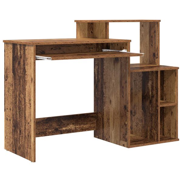 vidaXL Γραφείο με Αποθήκευση Παλιό Ξύλο 120.5x44x88.5 cm Επεξεργασμένο Ξύλο