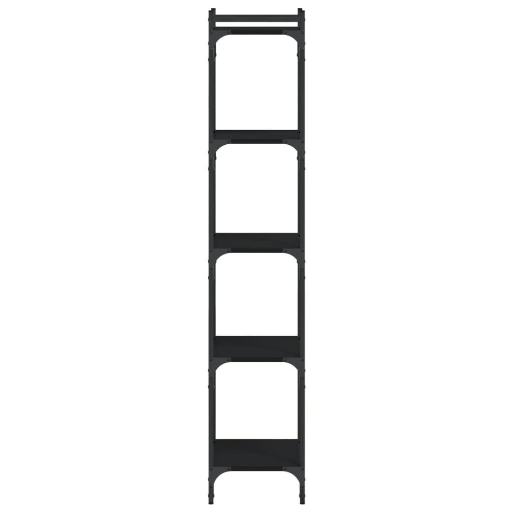 vidaXL Βιβλιοθήκη 5 Επιπέδων Μαύρη 40 x 30 x 154 εκ. από Επεξεργ. Ξύλο