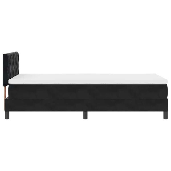vidaXL Κρεβάτι με ελατήρια με στρώμα Μαύρο 90 x 190 cm Βελούδο