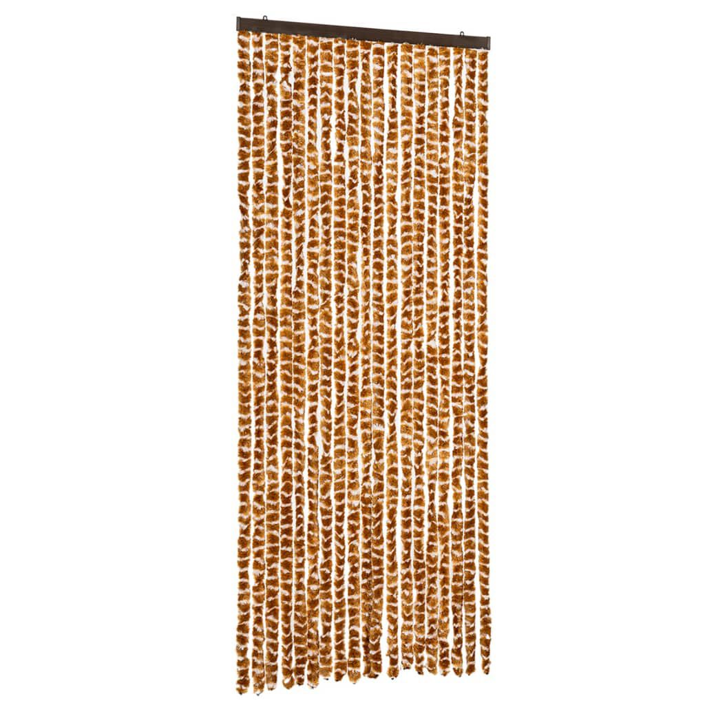 vidaXL Σήτα - Κουρτίνα Πόρτας Ώχρα / Λευκό 56 x 185 εκ. από Σενίλ