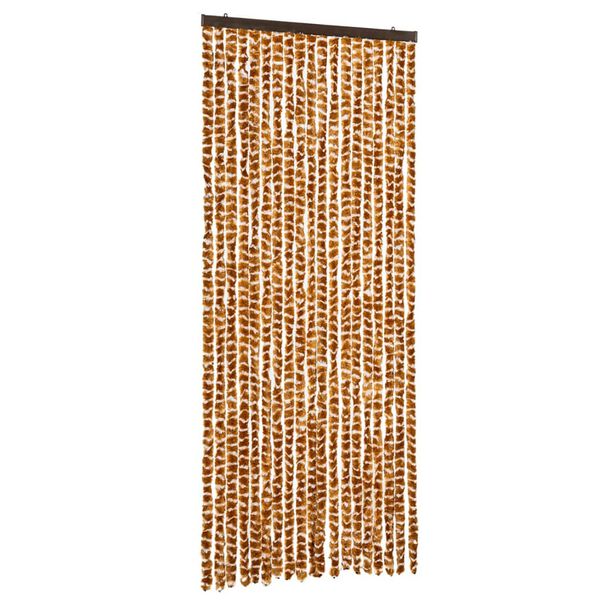 vidaXL Σήτα - Κουρτίνα Πόρτας Ώχρα / Λευκό 56 x 185 εκ. από Σενίλ