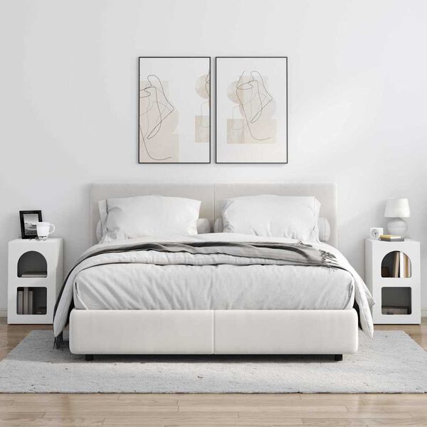 vidaXL &Kappa;&omicron;&mu;&omicron;&delta;ί&nu;&omicron; 2 pcs &Lambda;&epsilon;&upsilon;&kappa;ό 29,5 x 33,5 x 50 &epsilon;&kappa; &Epsilon;&pi;&epsilon;&xi;&epsilon;&rho;&gamma;&alpha;&sigma;&mu;έ&nu;&omicron; &xi;ύ&lambda;&omicron;