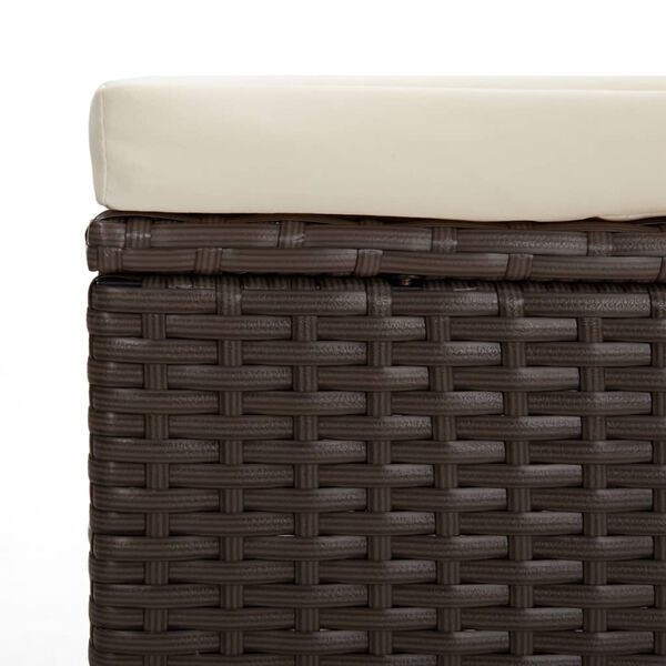 vidaXL Υποπόδιο με Μαξιλάρι Καφέ 40 x 30 x 40 εκ. από Συνθετικό Ρατάν