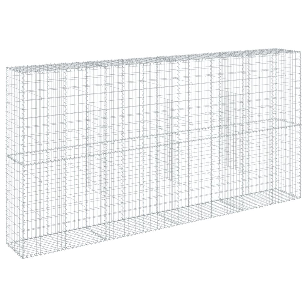 vidaXL Συρματοκιβώτιο με Κάλυμμα 400x50x200εκ. από Γαλβανισμένο Χάλυβα