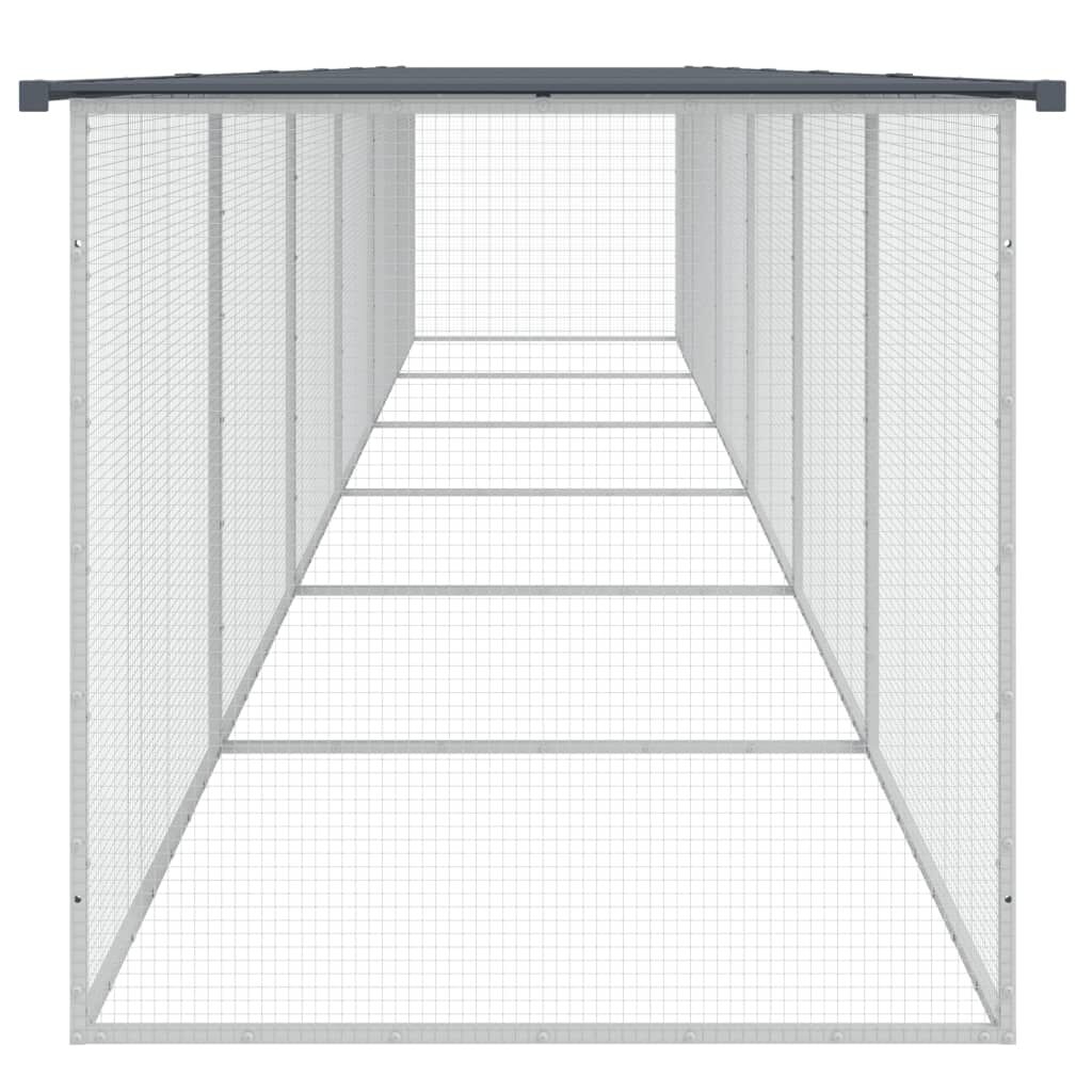 vidaXL Κοτέτσι - Κλουβί με Στέγη Ανθρακί 603x98x90 εκ. Γαλβαν. Ατσάλι