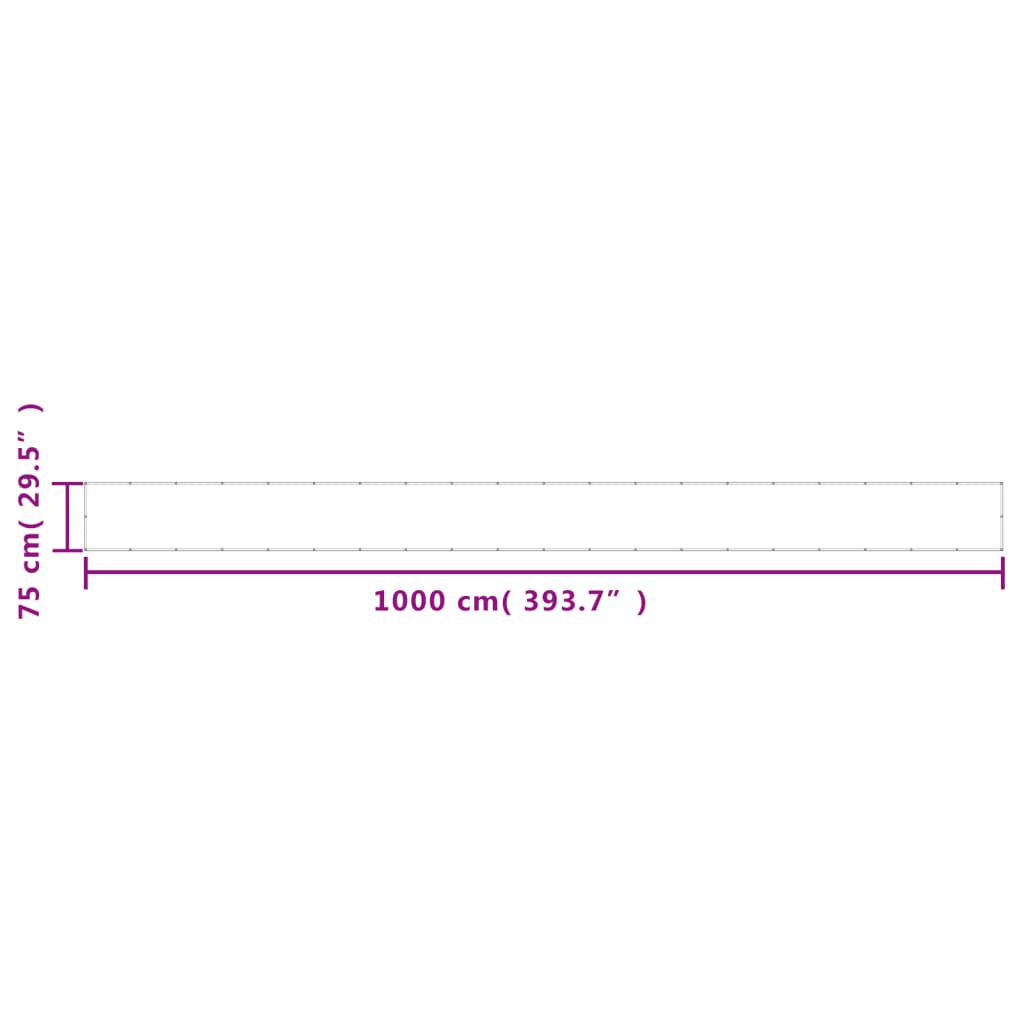 vidaXL Διαχωριστικό Βεράντας Κρεμ 75x1000εκ 100% Πολ. Ύφασμα Oxford