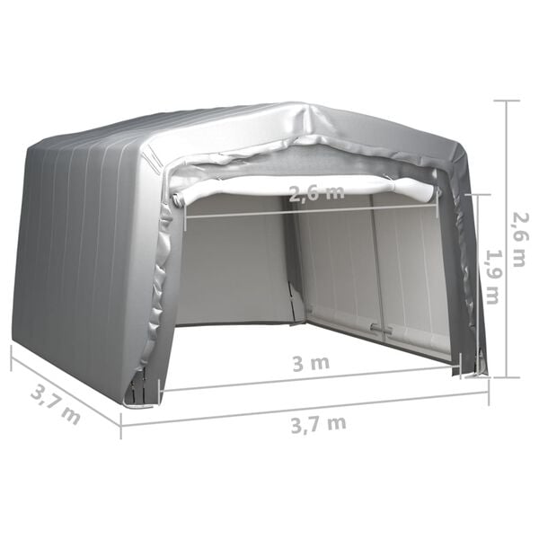 vidaXL Τέντα Αποθήκευσης Γκρι 370 x 370 εκ. Ατσάλινη