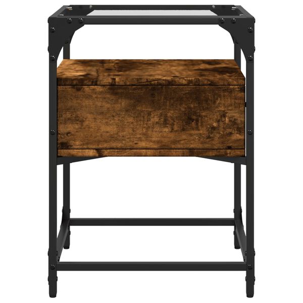 vidaXL Κομοδίνο Καπνιστή Δρυς 40x40x55 εκ. από Επεξεργασμένο Ξύλο