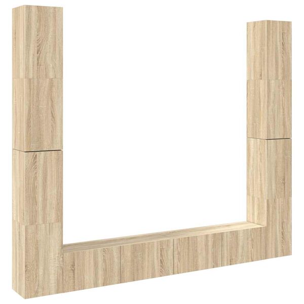 vidaXL Έπιπλο Τηλεόρασης Σετ 6 Τεμαχίων Sonoma Δρυς από Επεξ. Ξύλο