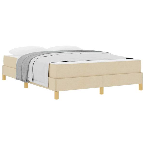 vidaXL Κρεβάτι με ελατήρια Κρέμα και Καφέ 140 x 200 cm