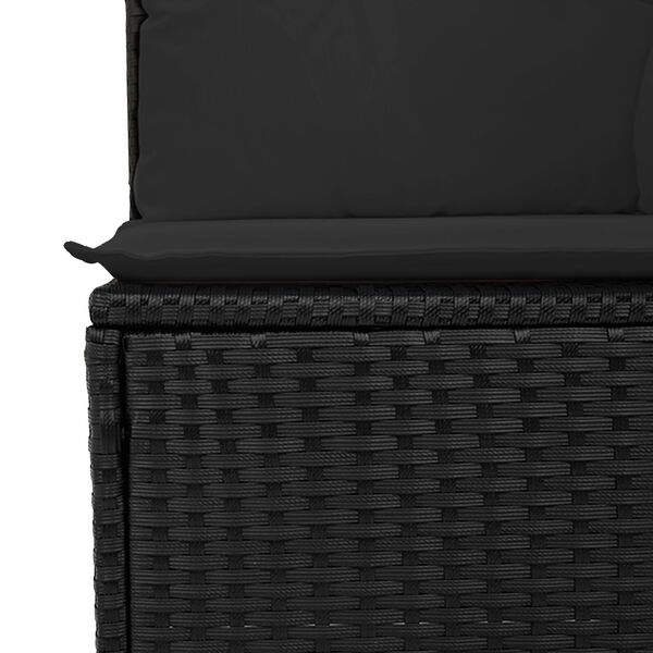 vidaXL Σετ Καναπέ Κήπου με μαξιλάρι 11 pcs Μαύρο 100 x 55 x 73 εκ
