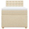 vidaXL Κρεβάτι Boxspring με Στρώμα Κρεμ 90x190 εκ.Υφασμάτινο