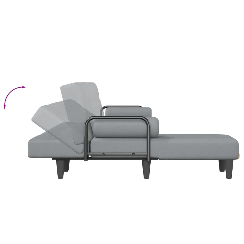 vidaXL Καναπές Κρεβάτι Γωνιακός Αν. Γκρι 260x140x70 εκ. Υφασμάτινος