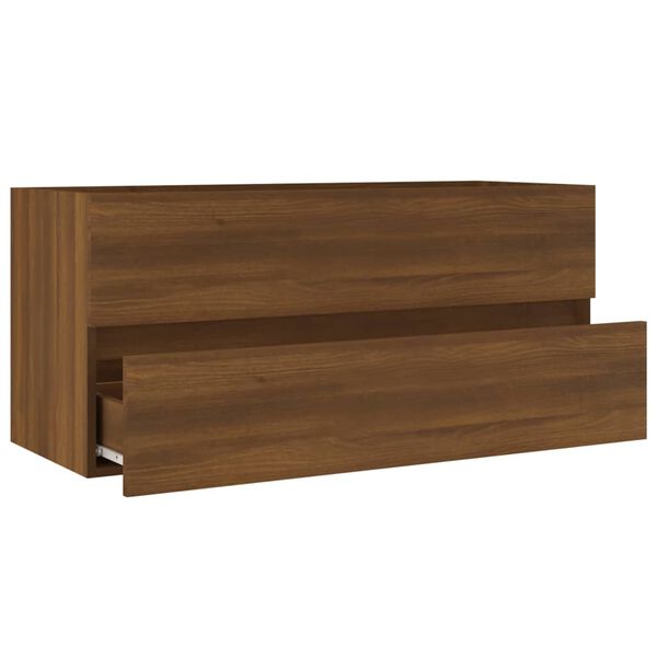 vidaXL Ντουλάπι Νιπτήρα Καφέ Δρυς 100x38,5x45 εκ. Επεξεργασμένο Ξύλο