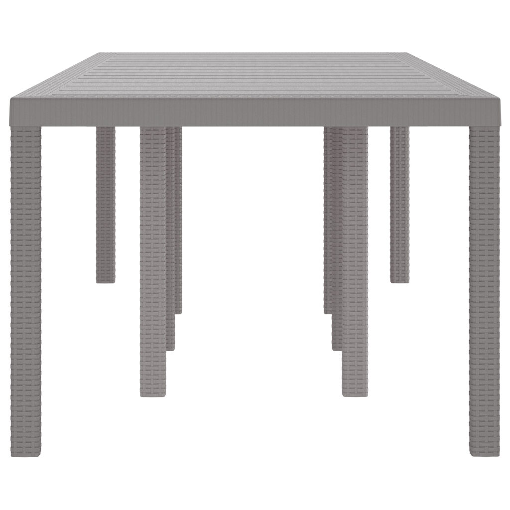 vidaXL Τραπέζι Κήπου Ανοιχτό Γκρι 250x100x73 εκ. Πολυ Ράτταν