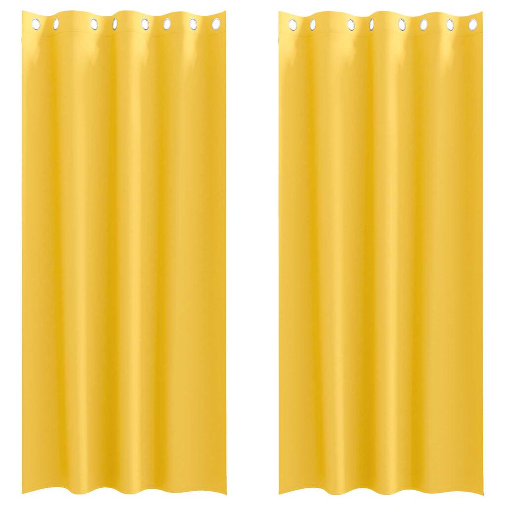 vidaXL Κουρτίνες 2 pcs κίτρινο μουσταρδί 245 x 140 εκ. Πολυεστέρας