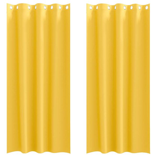 vidaXL Κουρτίνες 2 pcs κίτρινο μουσταρδί 245 x 140 εκ. Πολυεστέρας
