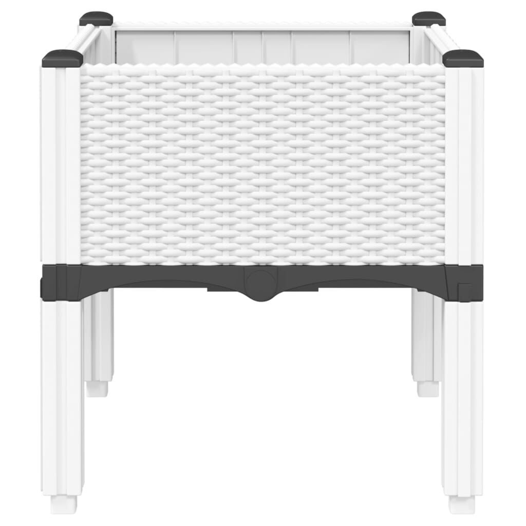 vidaXL Ζαρντινιέρα Κήπου με Πόδια Λευκή 40x40x42 εκ. Πολυπροπυλένιο
