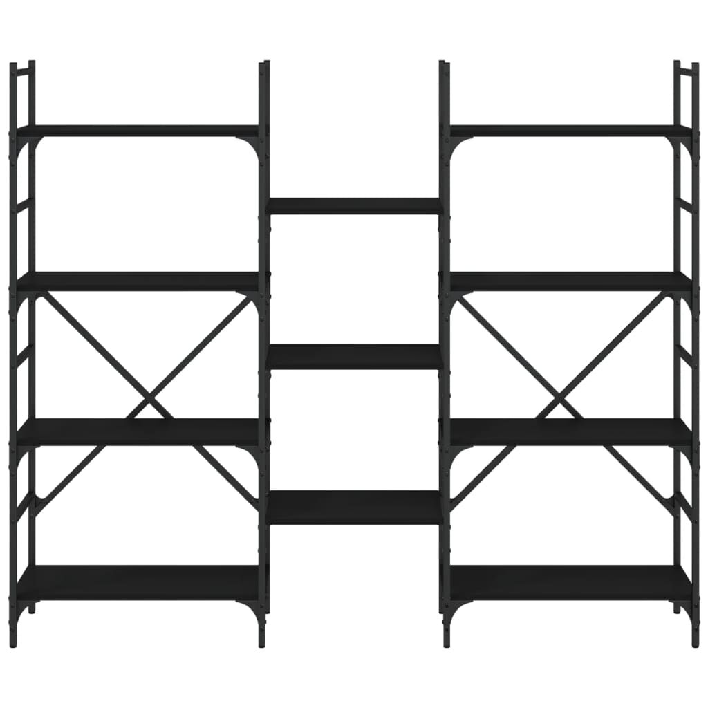 vidaXL Βιβλιοθήκη Μαύρη 160 x 28,5 x 136,5 εκ. από Επεξεργασμένο Ξύλο