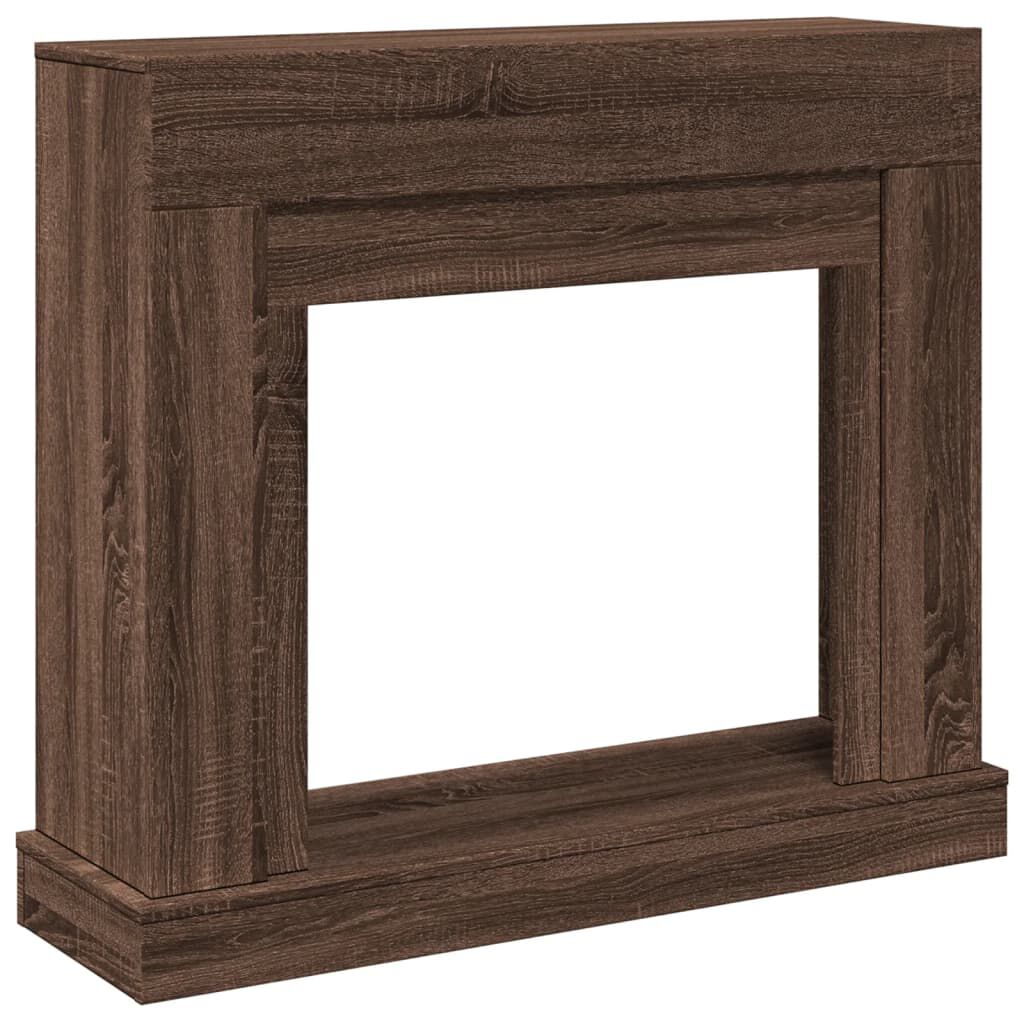 vidaXL Πλαίσιο Τζακιού Καφέ Δρυς 100x30x87,5 εκ. από Επεξ. Ξύλο