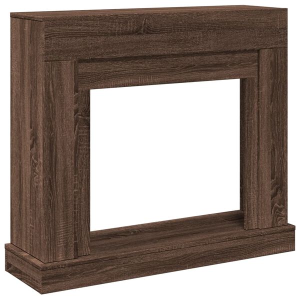 vidaXL Πλαίσιο Τζακιού Καφέ Δρυς 100x30x87,5 εκ. από Επεξ. Ξύλο