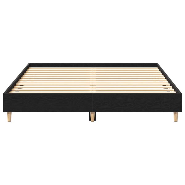 vidaXL Κρεβάτι Μαύρος Δρυός 140x200 εκ. από κατασκευασμένο ξύλο