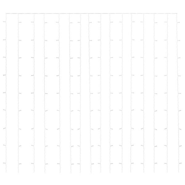 vidaXL Κουρτίνα LED Φωτάκια 300 LED Ψυχρό Λευκό 3 x 3 μ. 8 Λειτουργίες